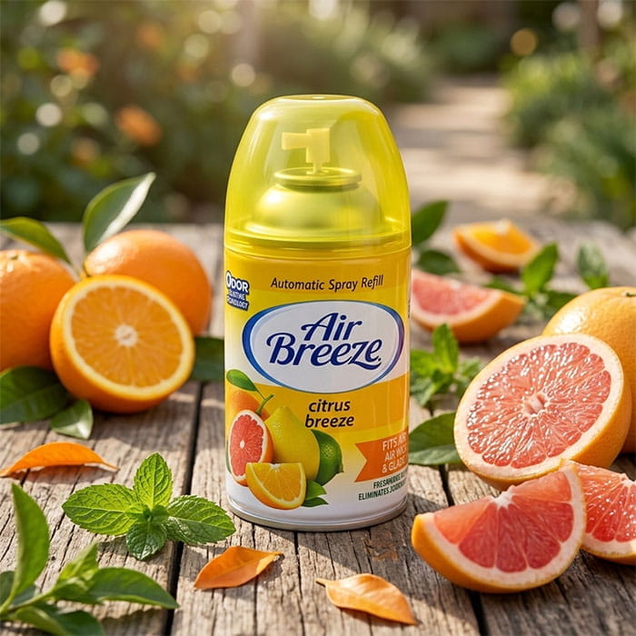 Air freshener replacement balon, AIR BREEZE, 250ml, Citrus, Aerosol, Interior/Exterior, Yellow