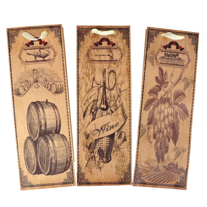 Punga cadou, GS, 12x35x10 cm, Diverse Culori, Pentru Vin, Carton