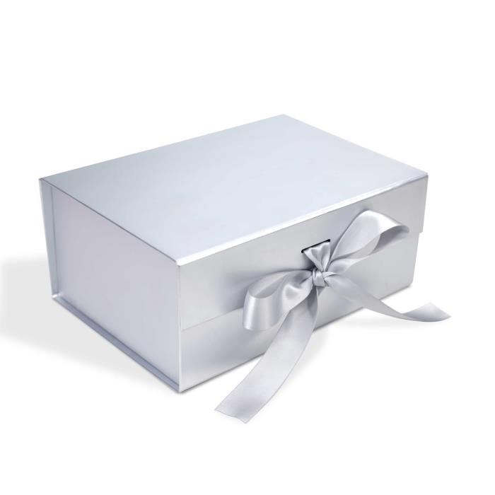 Cutie cadou pliabila, GS, 33x25x12cm, Carton, Argintiu