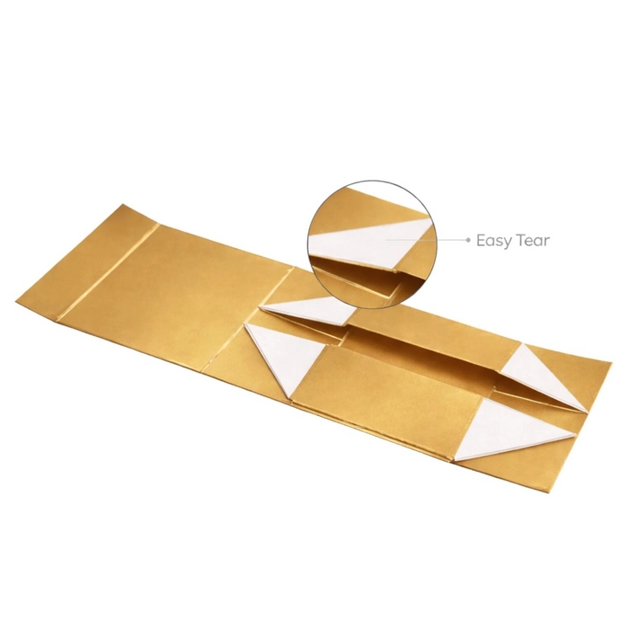 Foldable gift box, GS, 33x25x12cm, Cardboard, Golden