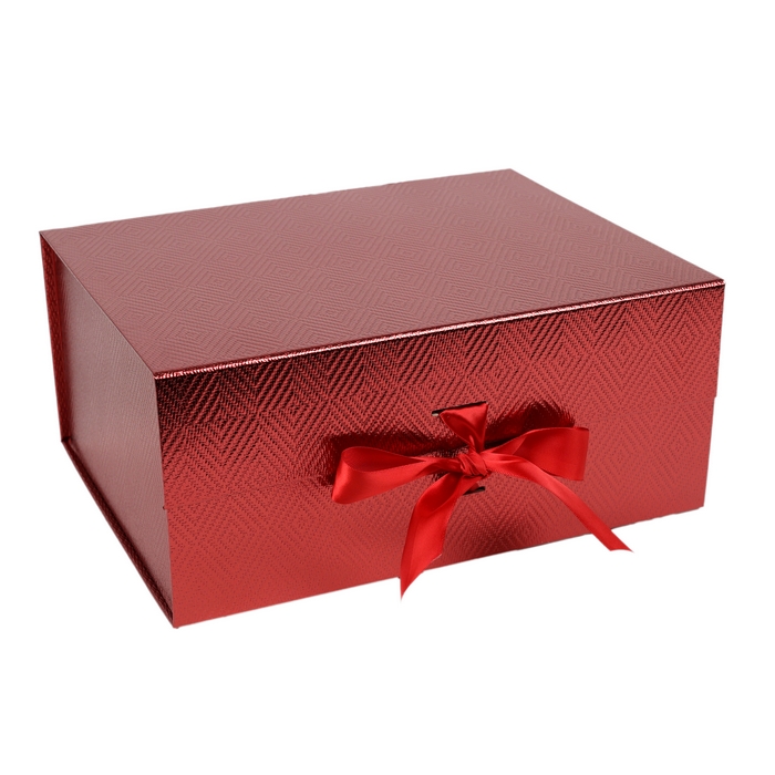 Foldable gift box, GS, 33.5x26x15.5 cm, Cardboard, Red