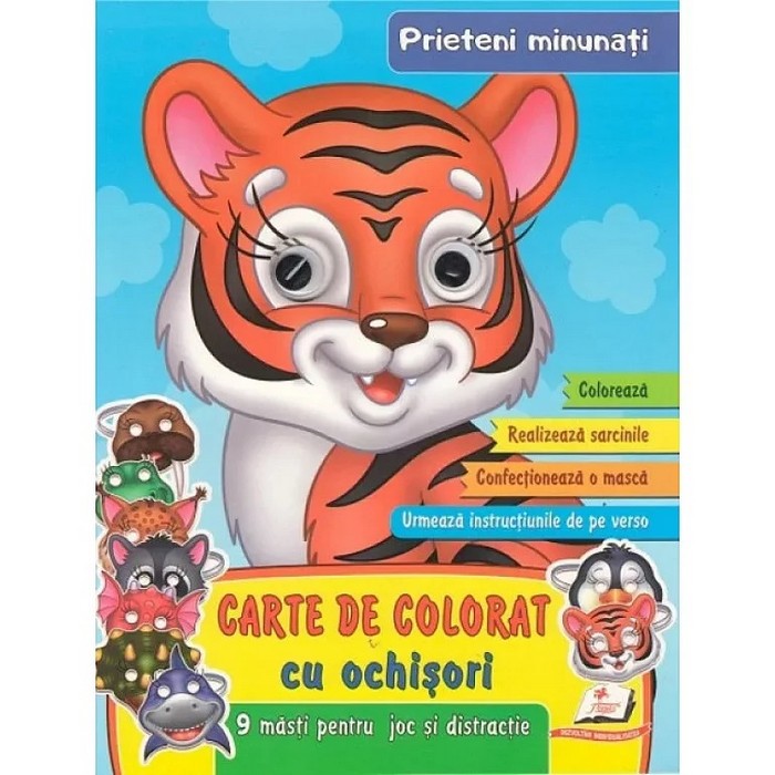 Carte de colorat, PRIETENI MINUNATI, Carton, 3+