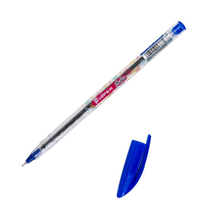 Ручка, HIPER MAX WRITER, С шариком, Синий, С маслом, 0.6mm, С крышкой