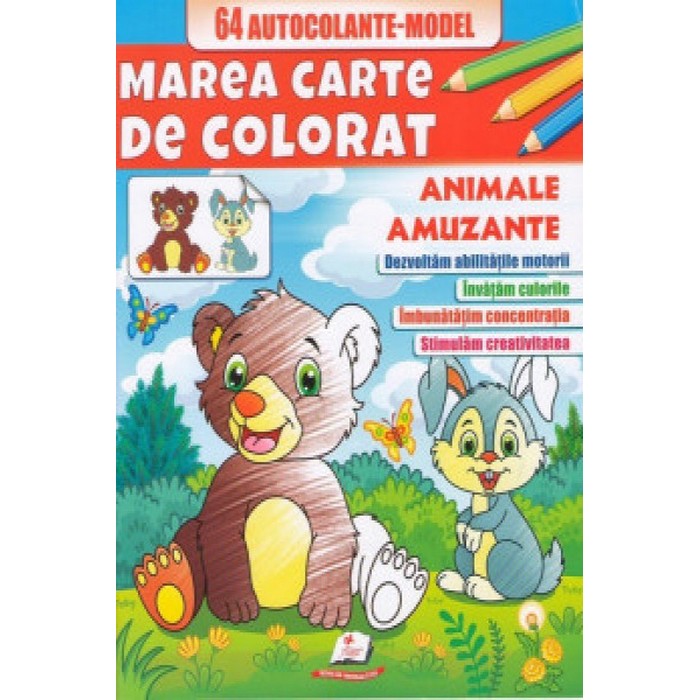 Marea cartea de colorat - animale amuzante, CASA POVESTILOR, 8 file