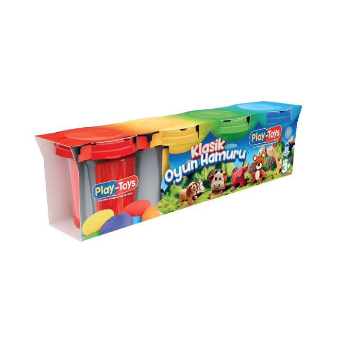 Pasta de modelat, PLAY TOYS, 4 culori, 3+