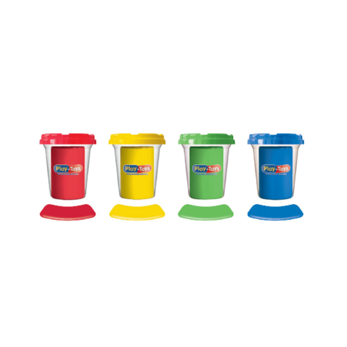 Pasta de modelat, PLAY TOYS, 4 culori, 3+