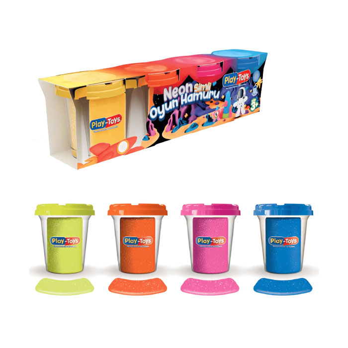 Pasta de modelat, PLAY TOYS, 4 culori, 3+