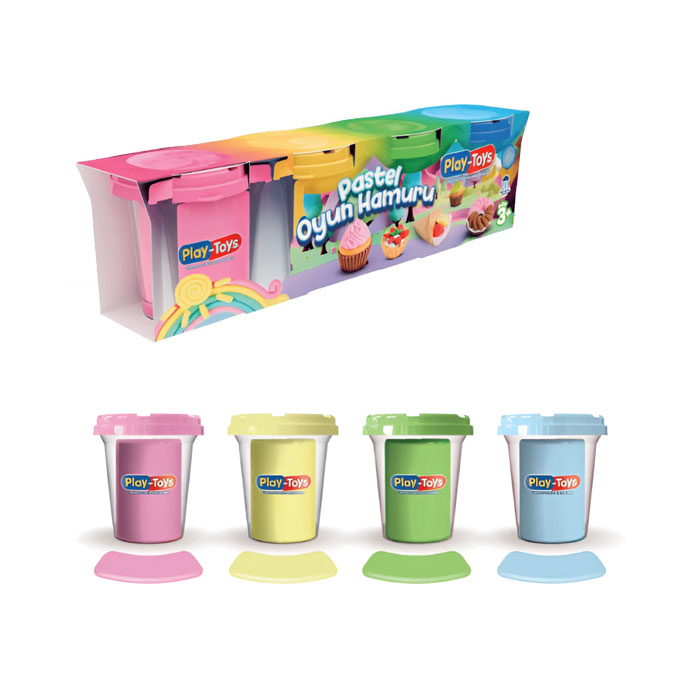 Pasta de modelat, PLAY TOYS, 4 culori, 3+