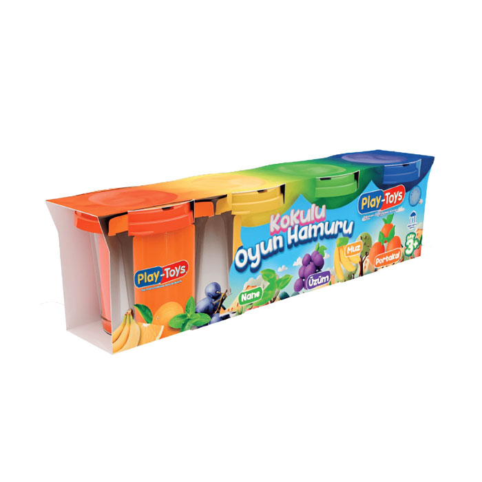 Pasta de modelat, PLAY TOYS, 4 culori, 3+
