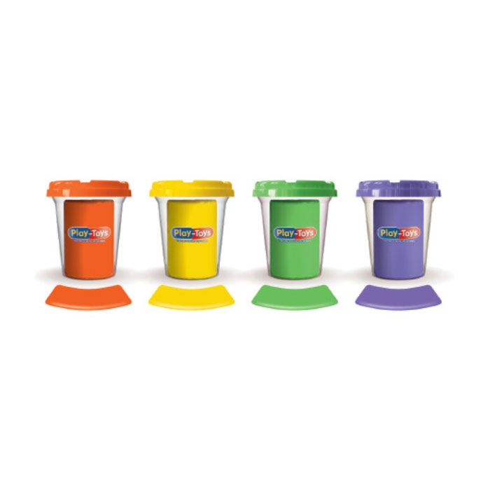 Pasta de modelat, PLAY TOYS, 4 culori, 3+