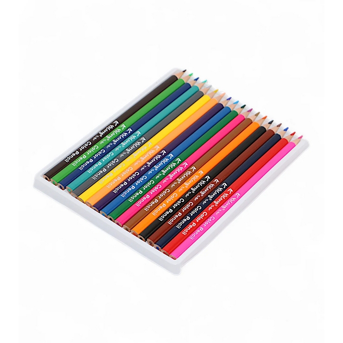 Creioane, YALONG, Color, 18 culori, Lemn, Cutie din carton