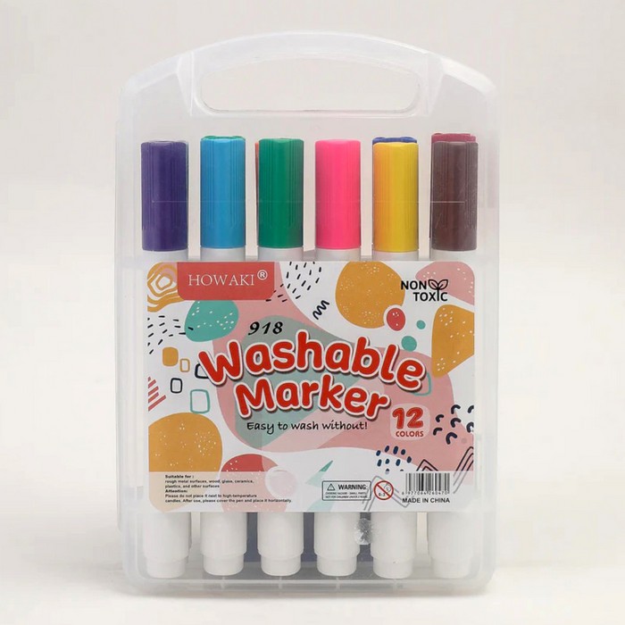 Marker set, HOWAKI, Color, 12 colors, Washable