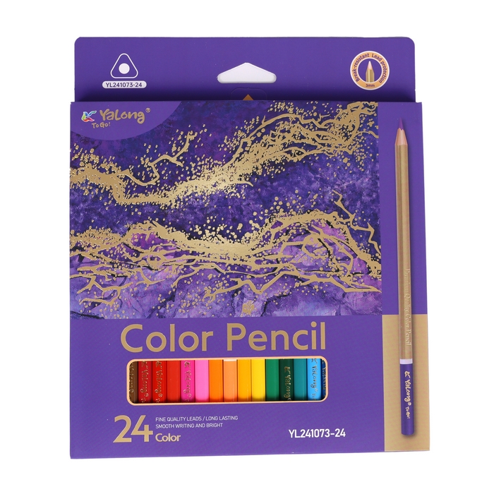 Creioane, YALONG, Color, 24 culori, Lemn