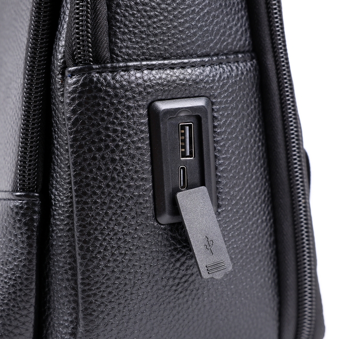 Ghiozdan, GS, Scolar, 41x28x14 cm, Eco Piele, Negru