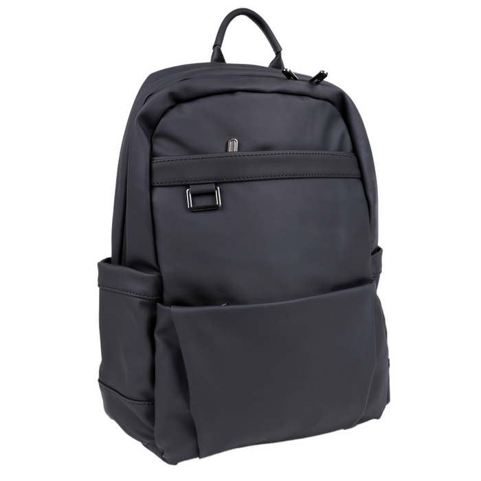 Ghiozdan, GS, Eco pielea Nappa, 46x26x13 cm, Negru
