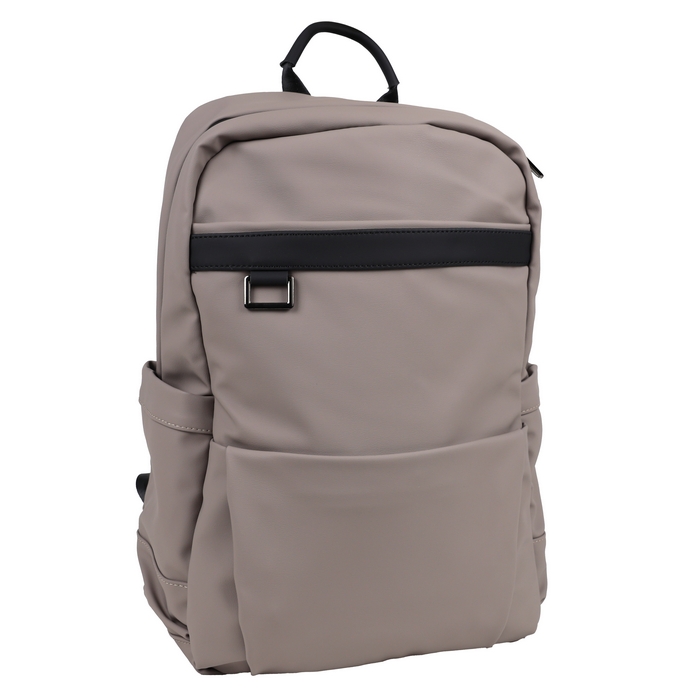 Ghiozdan, GS, Eco pielea Nappa, 46x26x13 cm, Gri