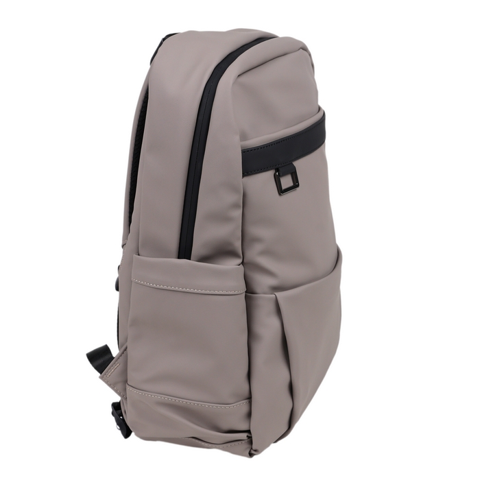 Ghiozdan, GS, Eco pielea Nappa, 46x26x13 cm, Gri