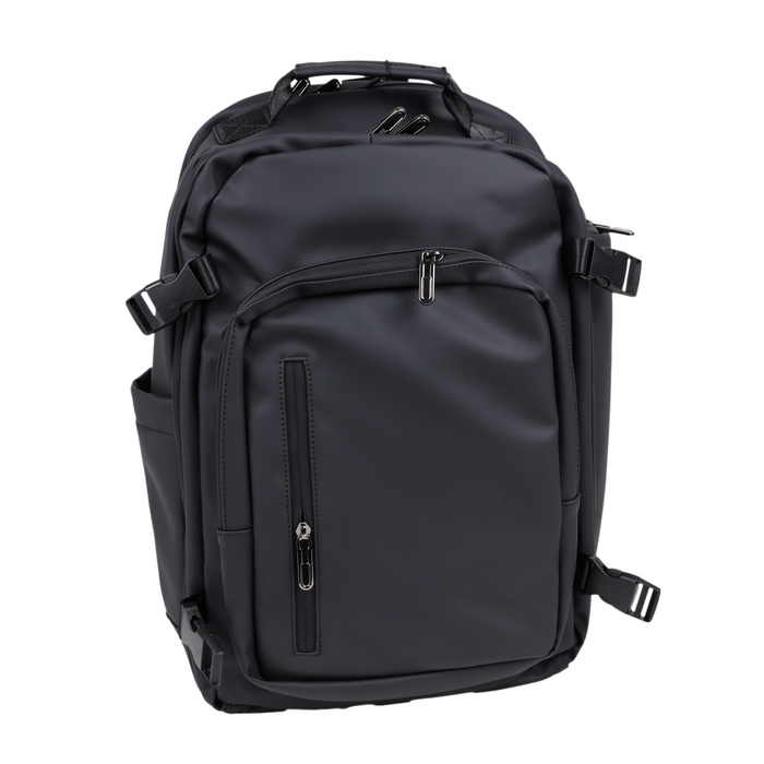 Ghiozdan, GS, Eco pielea Nappa, 45x30x18 cm, Negru