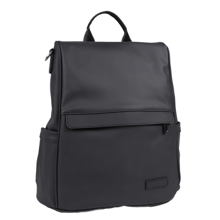Ghiozdan, GS, Eco pielea Nappa, 35x30x16 cm, Negru