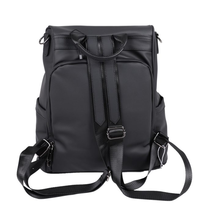 Ghiozdan, GS, Eco pielea Nappa, 35x30x16 cm, Negru