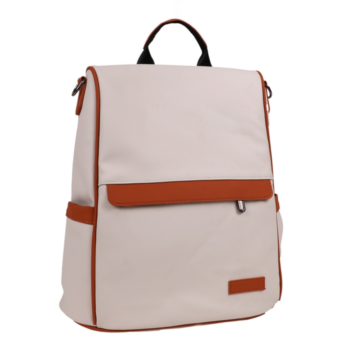 Ghiozdan, GS, Eco pielea Nappa, Scolar, 35x30x16 cm, Alb