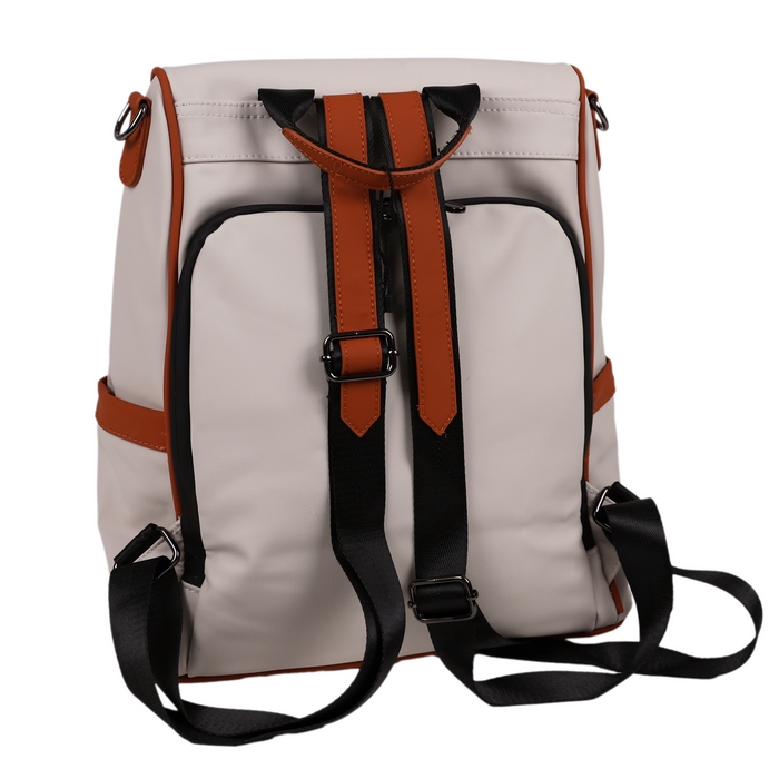 Ghiozdan, GS, Eco pielea Nappa, Scolar, 35x30x16 cm, Alb