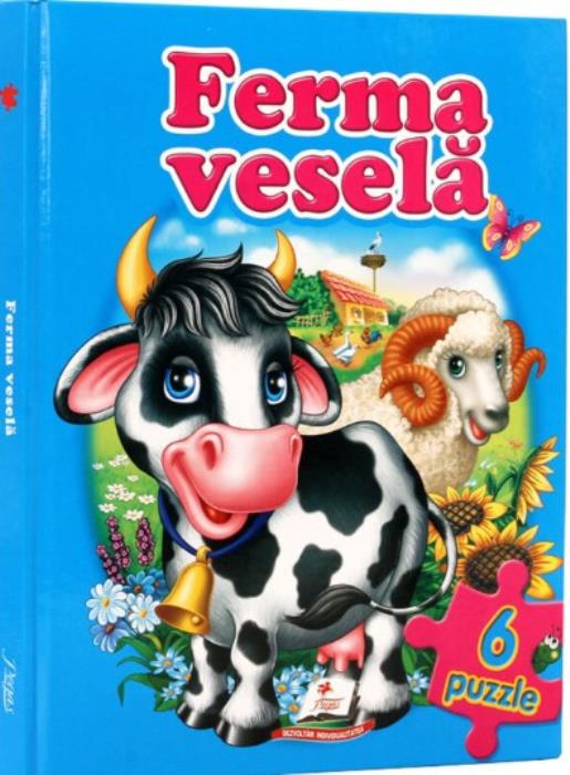 Carte cu puzzle, Atlas-ABC, La ferma, româna, Carton