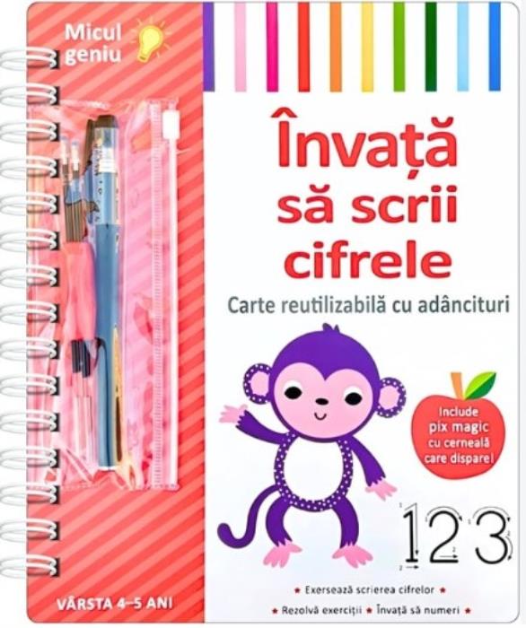Caiet invata sa scrii, Atlas-ABC, Cifre, Carton