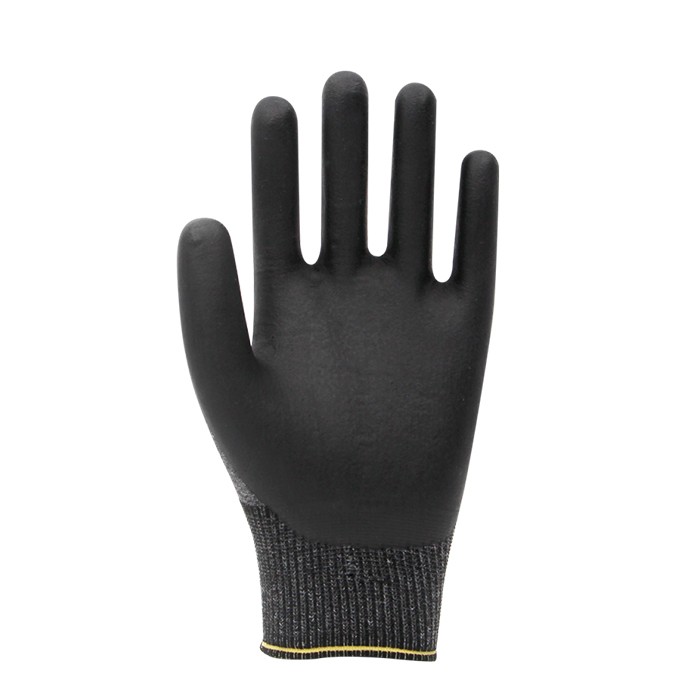 Work gloves smooth, BEYBI, Spandex Seamless, Gray/Black, XL, Polyester/ Nitrile