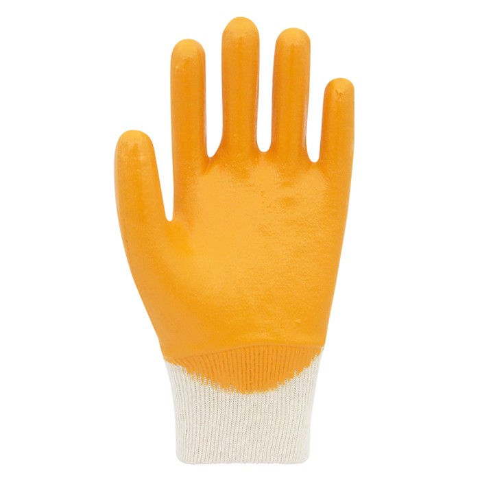 Work gloves smooth, BEYBI, Superior, White/Yellow, XL, Cotton/ Nitrile