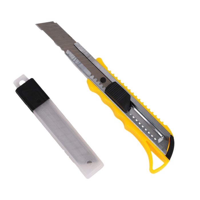 Cutter, GS, Plastic/Metal, 18 mm, Reserve knives, Yellow