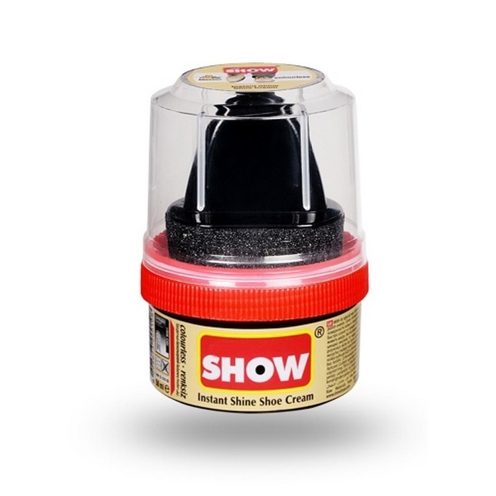 Crema incaltaminte, SHOW, Piele neteda, 50ml, Incolor, Crema, Borcan cu burete
