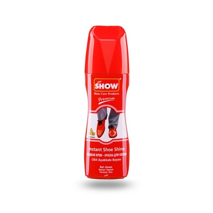 Crema incaltaminte, SHOW, Piele neteda, 75ml, Rosu, Lichid, Butelie