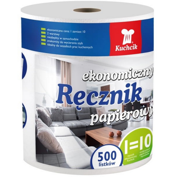 Kitchen towels, Kuchcik, 1 roll, 2 layers, 500 sheets, 100m