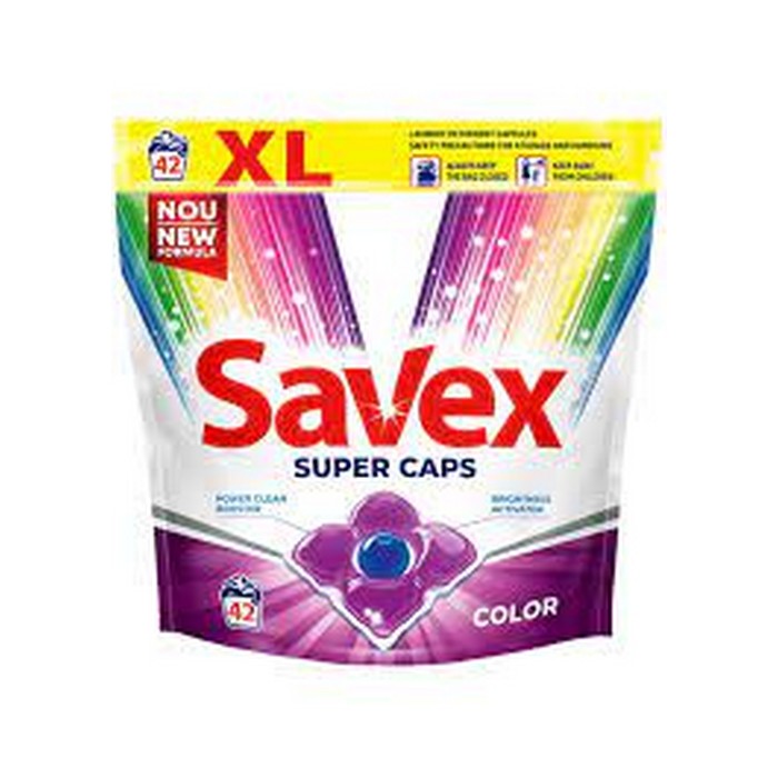 Средство для стирки, SAVEX, Капсулы, 42 предмета, 2 IN 1, Цветное
