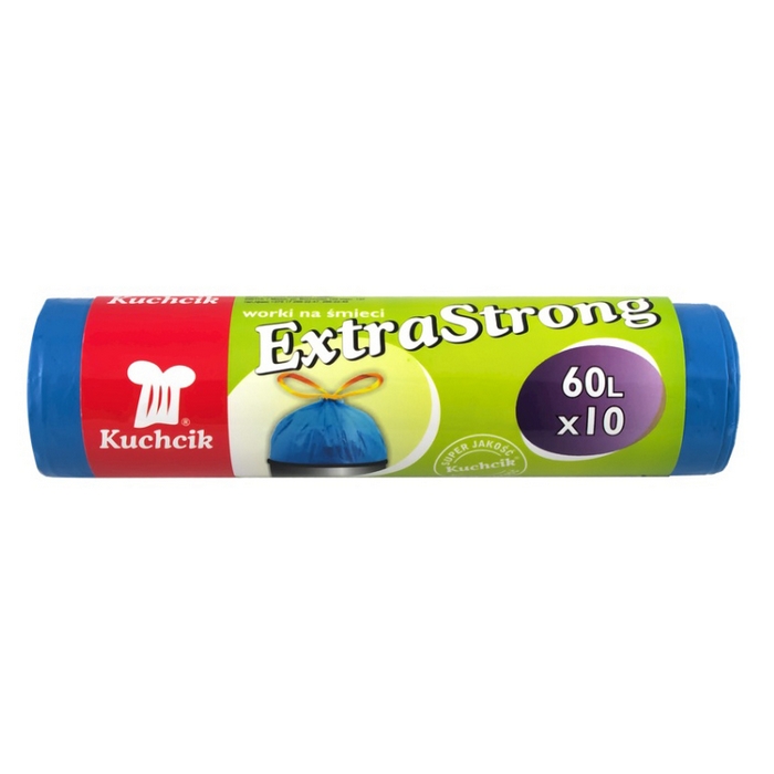 Garbage bags, Kuchcik, 60L, 10 pcs, Blue