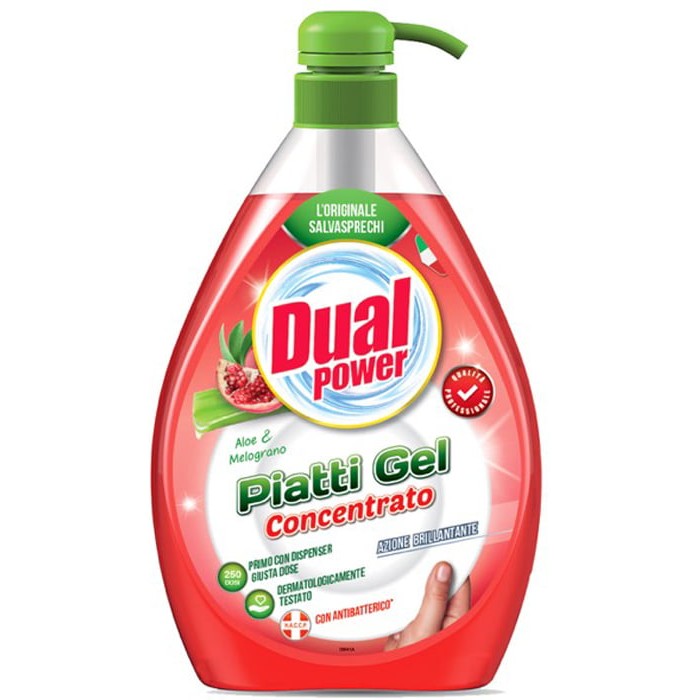 Detergent vase, DUAL POWER, cu dozator, 1L, Aloe Rodie, Concentrat