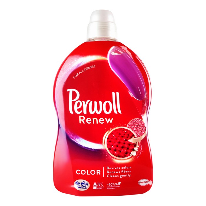 Laundry detergent, PERWOLL, Liquid, 2.97L, 54 (WL), Renew Color