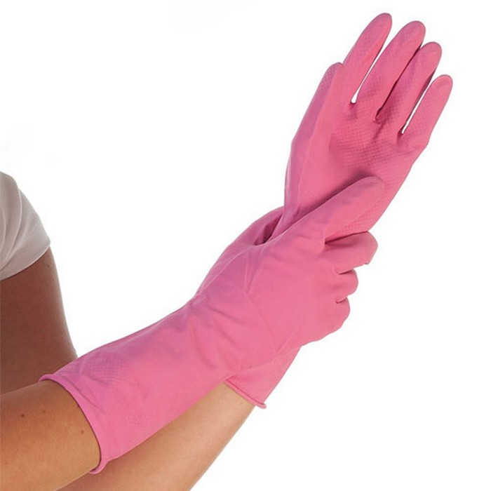 Manusi menaj, GS, 60gr, L, Cauciuc, Roz