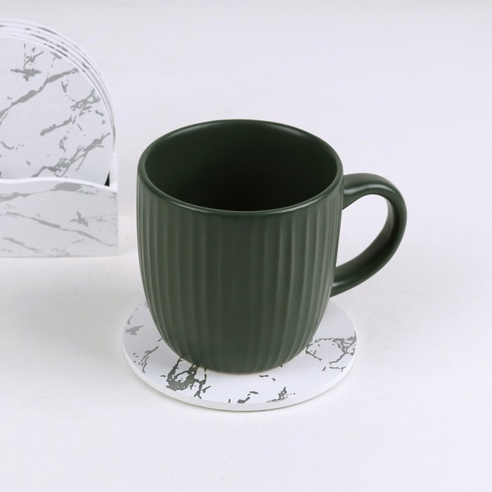 Suport cani, GS, Lemn, 6 piese, Alb/Argintiu, Cu suport, 10.2x10.2 cm