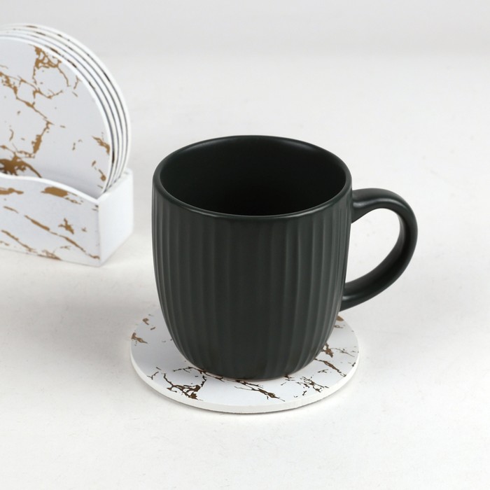 Suport cani, GS, Lemn, 6 piese, Alb/Auriu, Cu suport, 10.2x10.2 cm