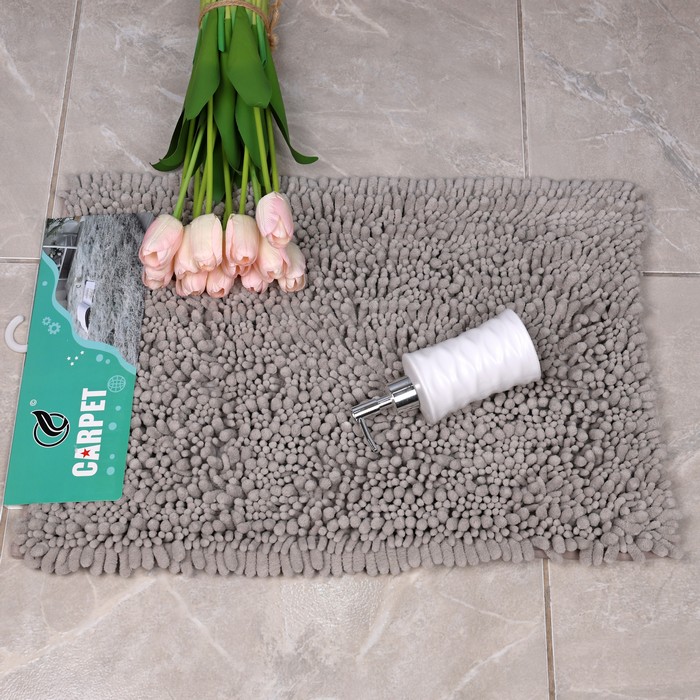 Коврик для ванной комнаты, CARPET, Микроволокно, 40x60 см, Различные Цвета, Прямоугольная