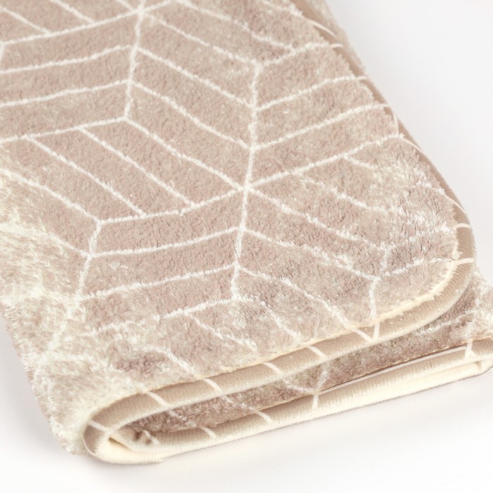 Covoras baie, SANITARY, Microfibra, 40x60 cm, Bej, Dreptunghiular