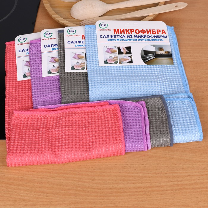 Cloth, HONG MING, Microfiber, 40x40cm, Various Colors, Universal