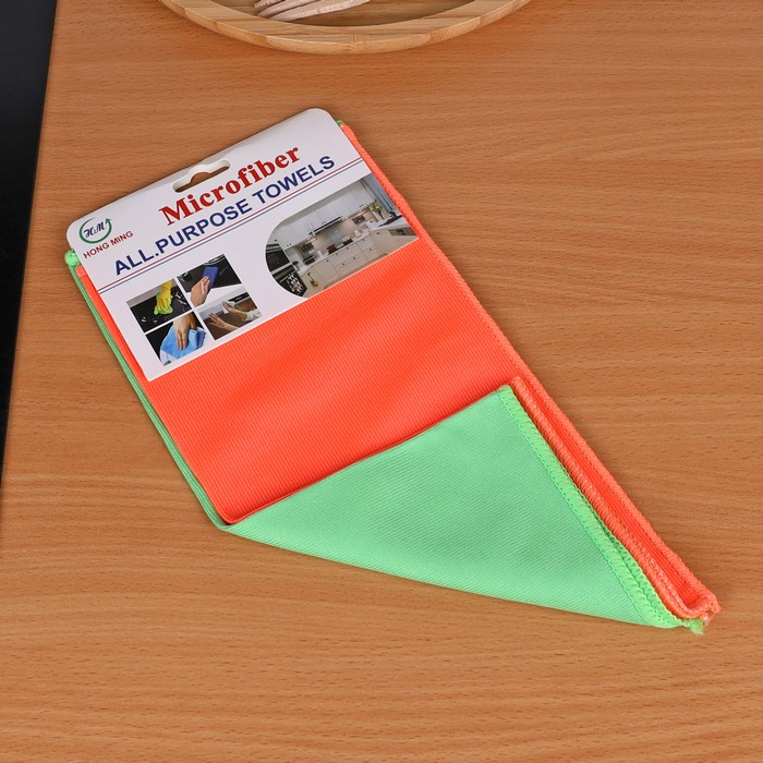 Cloth set, HONG MING, 2 pieces, Microfiber, 30x30cm, Various Colors