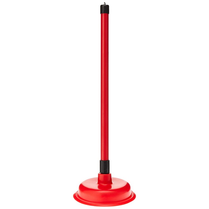 Pompa desfundat, LiAo, Plastic/Cauciuc, Cu maner, 16cm, 38 cm, Rosu, Universala