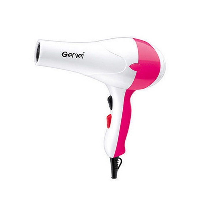 Hair dryer, GEMEI, White/Pink, Plastic, Network, 1200 w, 220/240 V