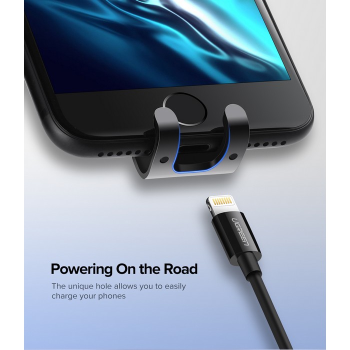 Car phone holder, UGREEN, Aluminium, ABS, Silicone, Black