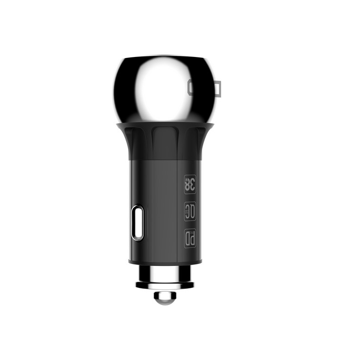 Incarcator auto, LDNIO, USB-A + USB-C, 38w, Lightning, Plastic, Negru