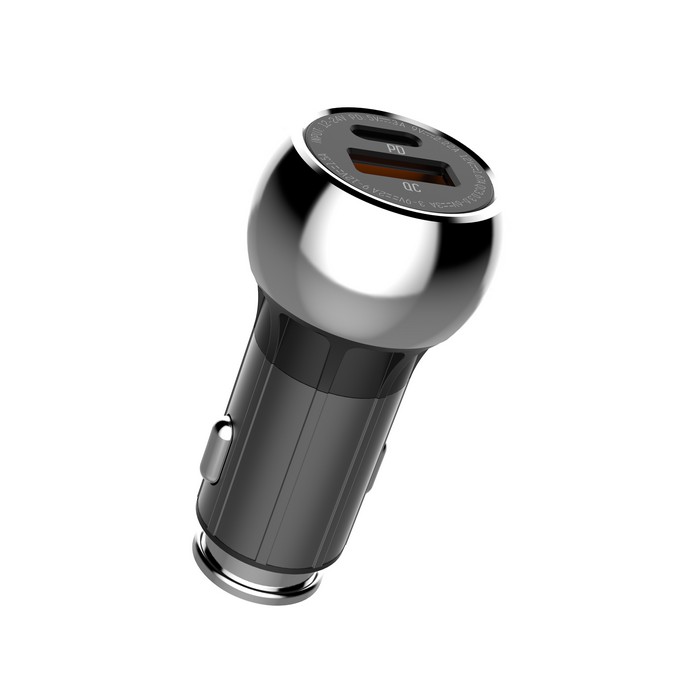 Incarcator auto, LDNIO, USB-A + USB-C, 38w, Lightning, Plastic, Negru